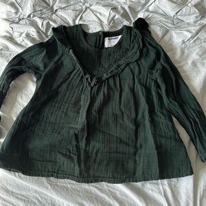 Old Navy dark green toddler girl blouse. Size 5t